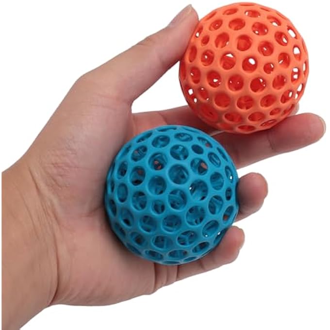 POENVFPO Mesh Stress Ball, 6 X 6 X 6cm, 2pcs 3D Printing Hollow Stress Ball Toy Squeeze Mesh for Squeezing and Bouncing - Image 2