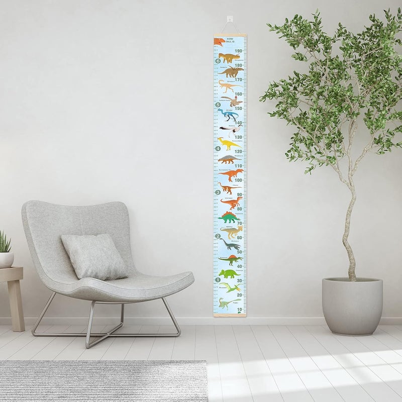 Smlper Growth Chart for Kids,Child Height Chart Ruler for Wall,Wood Frame Fabric Canvas Height Measurement Ruler for Kids Nursery Room,Removable Wall Decor 79"x7.9" - Image 5