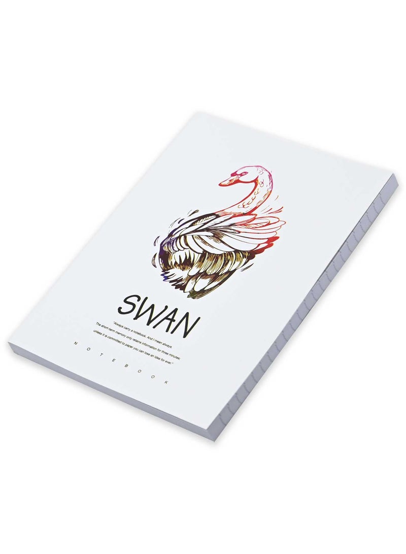 FIS Pack Of 5 Soft Cover Notebook, 96 Sheets A5 Swan Design 4 -FSNBSCA596-SWA4 - Image 1