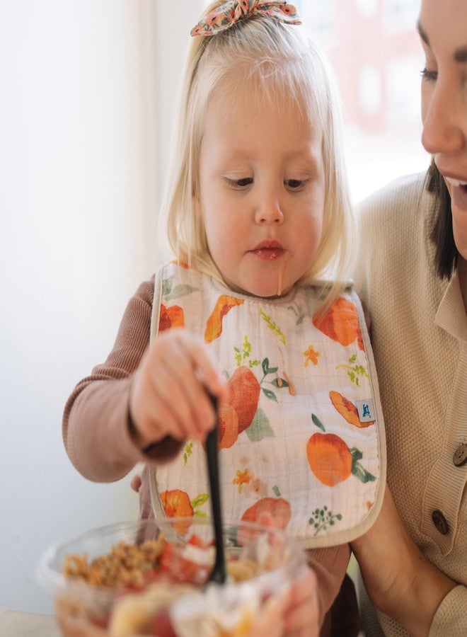 Little Unicorn Premium Classic Bib 3 pack | Adjustable as baby grows | Soft fabric on skin | Great for first time eaters (Georgia Peach) - Image 5