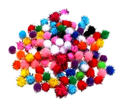 E Shopping® بوم بوم لامع مختلط الألوان ناعم ورقيق للفنون والحرف، تزيين الحفلات ( الحجم 2 سم / 100 قطعة ) - Image 1