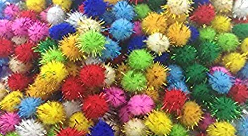 E Shopping® بوم بوم لامع مختلط الألوان ناعم ورقيق للفنون والحرف، تزيين الحفلات ( الحجم 2 سم / 100 قطعة ) - Image 2