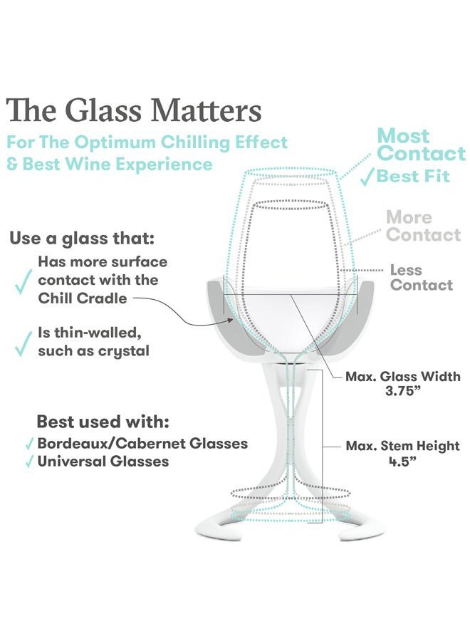 VoChill Stemmed Wine Glass Chiller | Keeps Wine Perfectly Chilled | Made in USA | Quartz, Single - Image 4