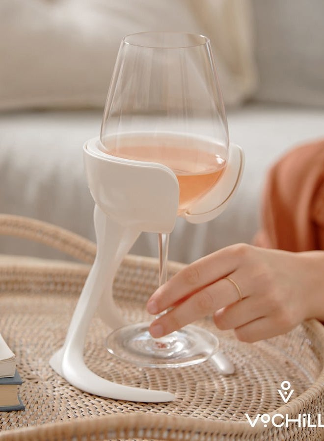 VoChill Stemmed Wine Glass Chiller | Keeps Wine Perfectly Chilled | Made in USA | Quartz, Single - Image 3