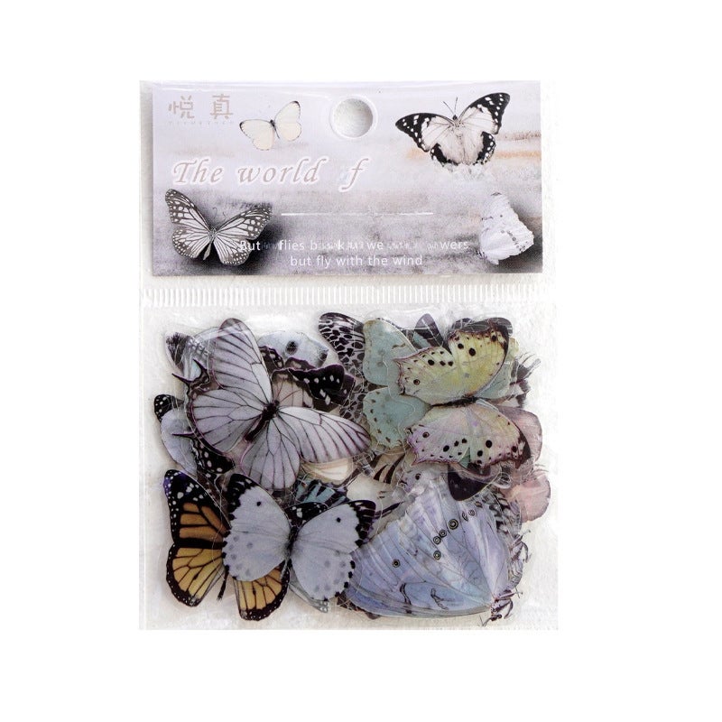 Cute Butterfly Garden Washi Stickers for Decoration White light butterfly 