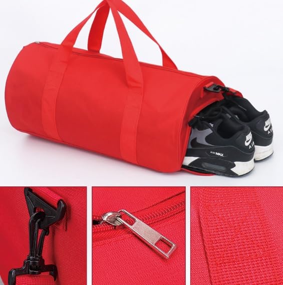 ACORMEK Gym Bag for Men and Women Travel Sports Duffel Bag with Shoes Compartment Adjustable Strap and Water Resistant | Workout, Exercise, Fitness |Kit |Sports Fitness Bag (Red) - Image 4