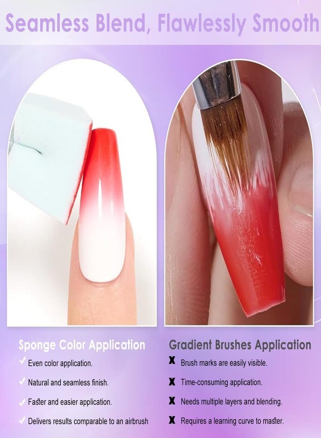 bolt bee 9-Color Patting Gel Nail Kit with UV LED Soak-Off, Ombre Gradient Sponge, Salon-Quality Polish Collection with Tools for Nail Art Design (Soft Nail Sponges for Ombre) - Image 5