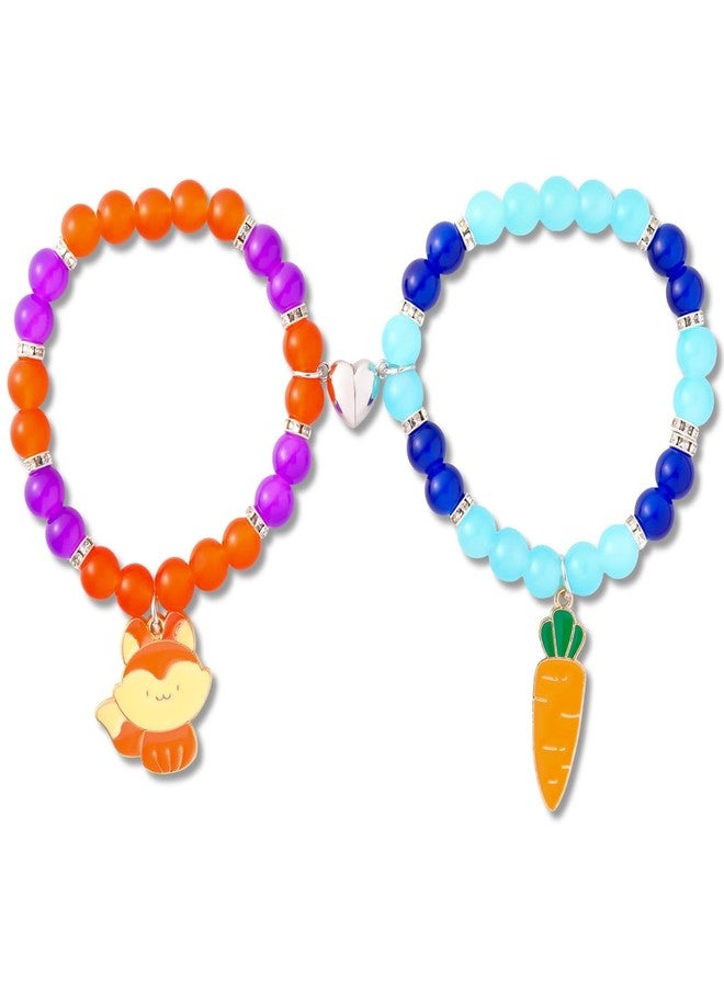 MinFyberd Matching Bracelets for Cartoon Animal Movie Fans Fox Bunny Stretch Beaded Friendship Bracelets Cosplay Costume Accessories for Couples Best Friend BFF Long Distance Relationship Birthday Jewelry Gifts - Image 1