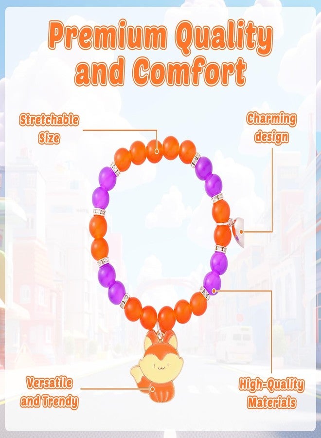 MinFyberd Matching Bracelets for Cartoon Animal Movie Fans Fox Bunny Stretch Beaded Friendship Bracelets Cosplay Costume Accessories for Couples Best Friend BFF Long Distance Relationship Birthday Jewelry Gifts - Image 3