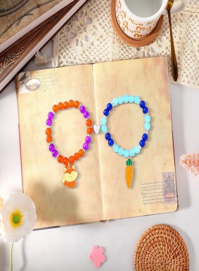 MinFyberd Matching Bracelets for Cartoon Animal Movie Fans Fox Bunny Stretch Beaded Friendship Bracelets Cosplay Costume Accessories for Couples Best Friend BFF Long Distance Relationship Birthday Jewelry Gifts - Image 4