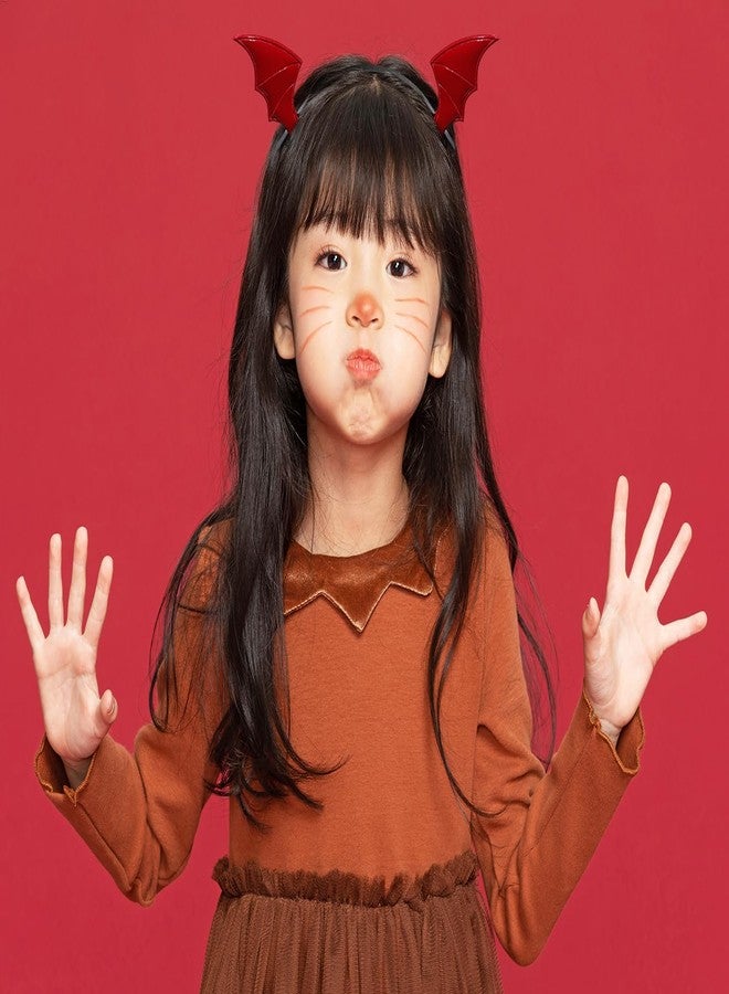 Penta Angel Halloween Bat Wings Hair Clips 4Pcs Horror Devil Goth Ear Hairpins Hair Barrettes Accessories for Women Girls Adults Props Party Cosplay Costume (Red) - Image 4