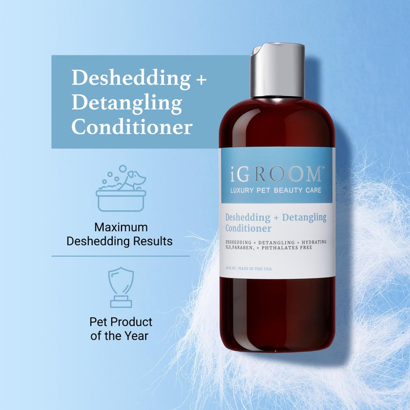 iGroom Deshedding & Detangling Dog Conditioner, Luxury Pet Beauty Care, Loosen Tangles + Unwanted Undercoat, Adds Shine + Volume, Made in USA (16 OZ) - Image 2
