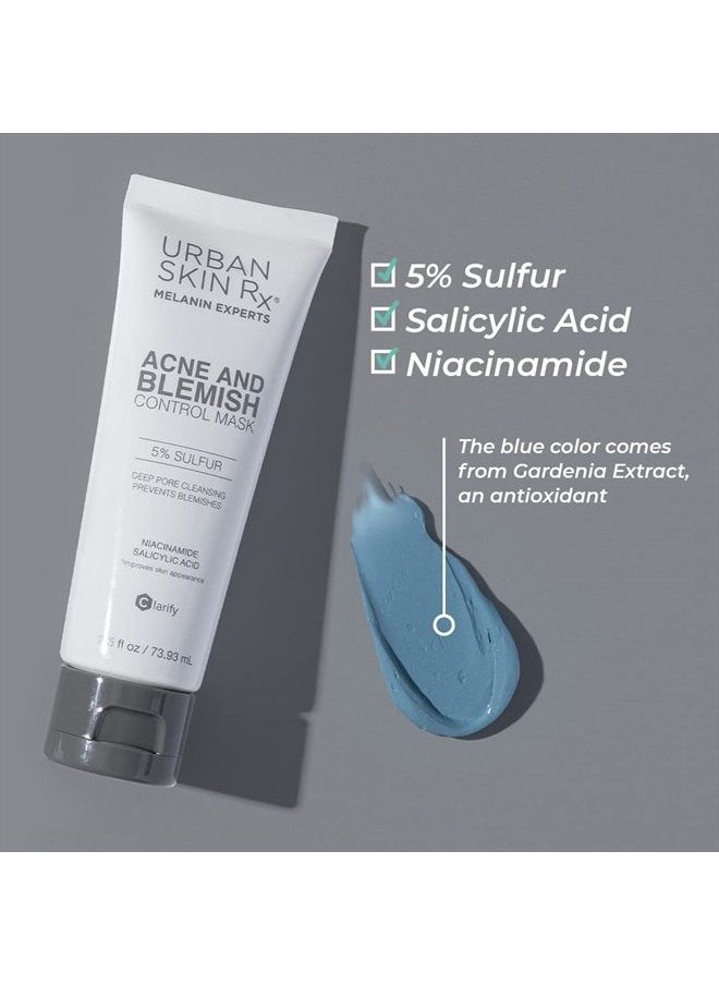 Acne and Blemish Control Mask | Dual-action Mask Fights Acne & Prevents Future Breakouts. Formulated with Sulfur, Salicylic Acid and Niacinamide | 2.5 Oz