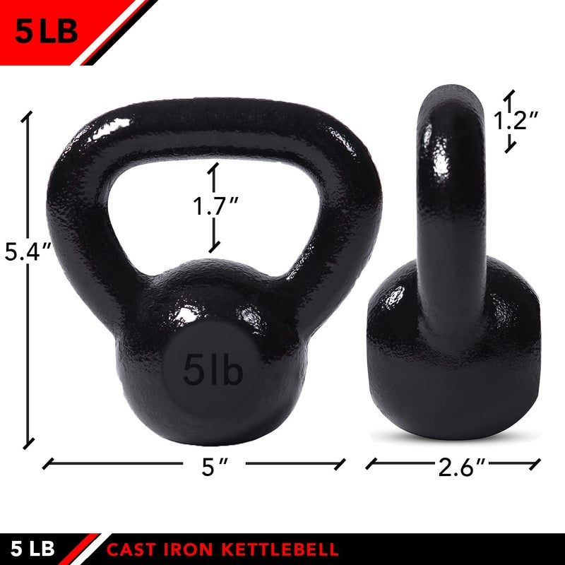 JFIT Kettlebell Weights Cast Iron, 5 LB - Image 2