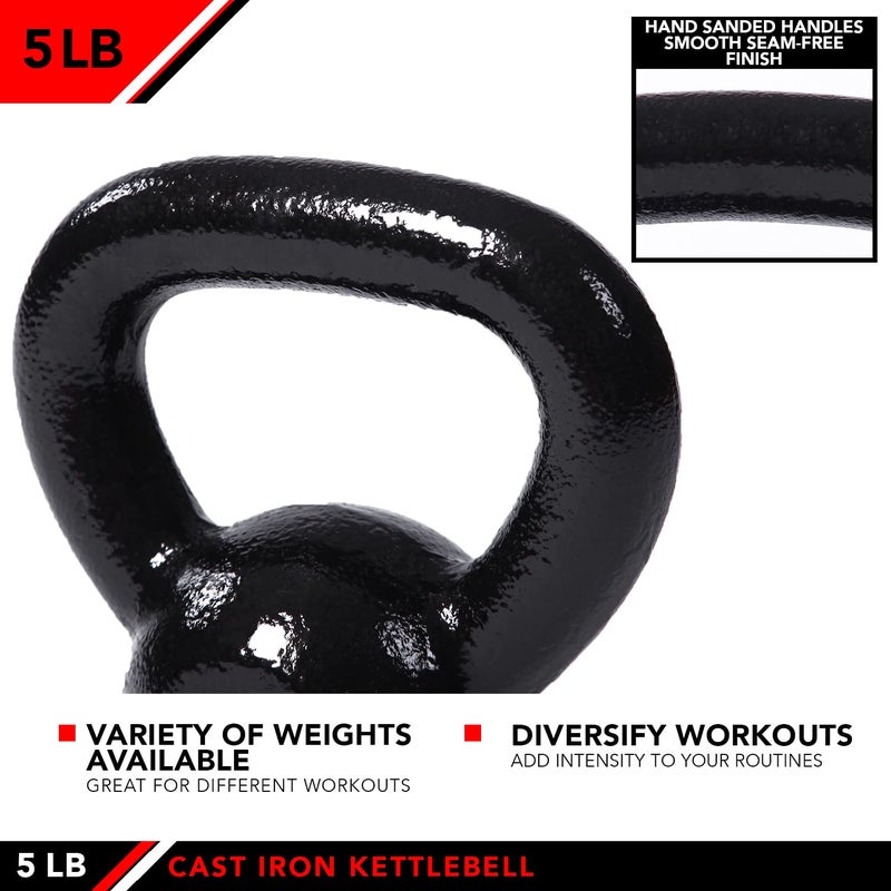 JFIT Kettlebell Weights Cast Iron, 5 LB - Image 4