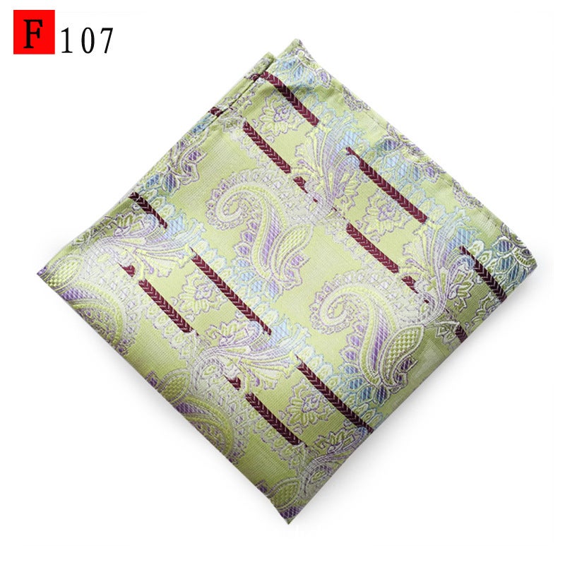 general Men's Floral Jacquard Pocket Square Handkerchief with Rolled Hem - Image 1