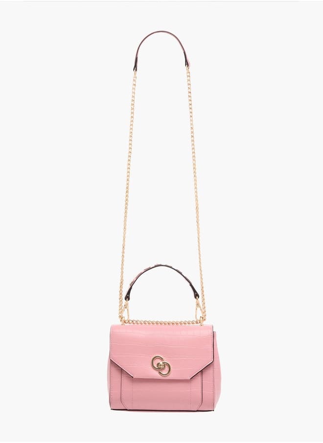 Celeste Womens Croco Textured Satchel Bag  - Image 2