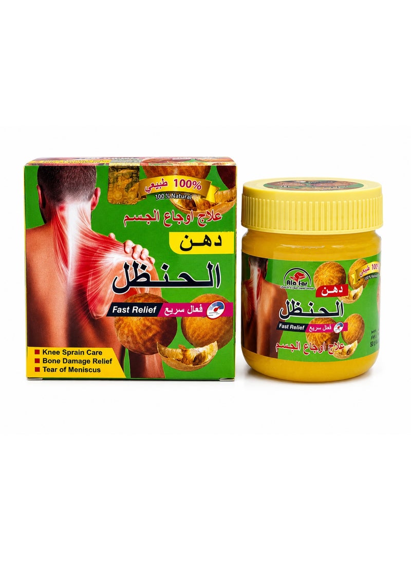 Ala tar Dahan Alhinzal Ointment with Natural Colocynth Oil, Fast Relief for Body Aches - 100ml - Image 1