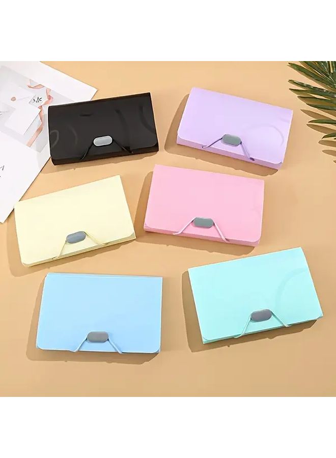 Yellow Mini Expanding File Organizer With Stickers 12 Pocket For Cards Receipts Bills - Image 3