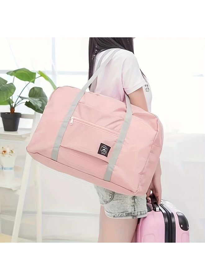Burgundy Foldable Travel Duffel Bag Large Capacity Portable Luggage Organizer - Image 1