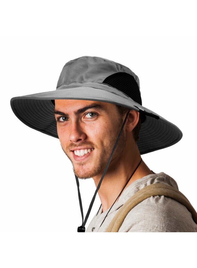 Suncube Fishing Hat Wide Brim Boonie Hat, Hiking Safari Sun Protection Cap Men Women UPF50+, grey, One Size - Image 2