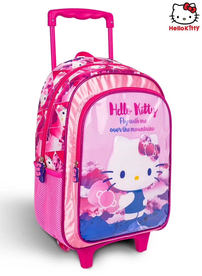 Sanrio Hello Kitty  18 Inch Kids 3-in-1 Trolley School Bag Set - Ergonomic Backpack, Insulated Lunch Bag & Pencil Case,Lightweight, Durable, Students 6+ - Perfect for Travel & School,For Girls