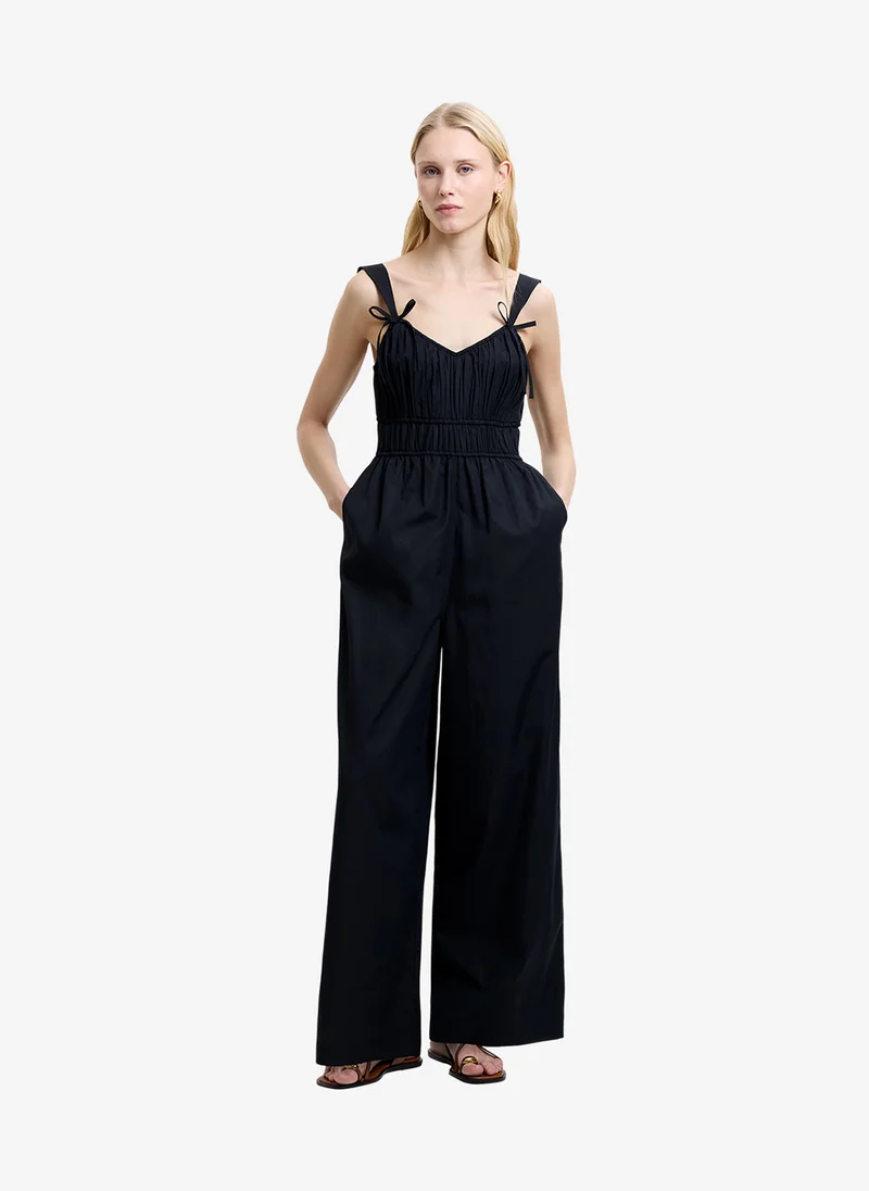 فرنش كونكشن Women's Black Era Poplin Bust Jumpsuit