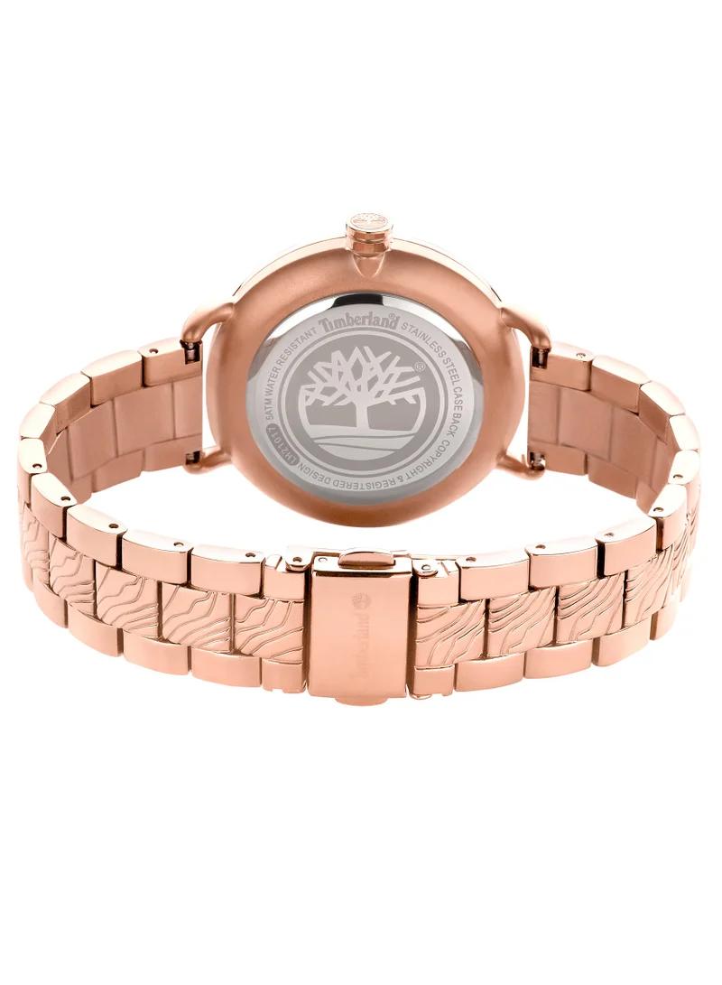 Timberland Robbins-Ton Women's Watch 45mm Analog Rose Gold Dial Rose Gold Stainless Steel Strap