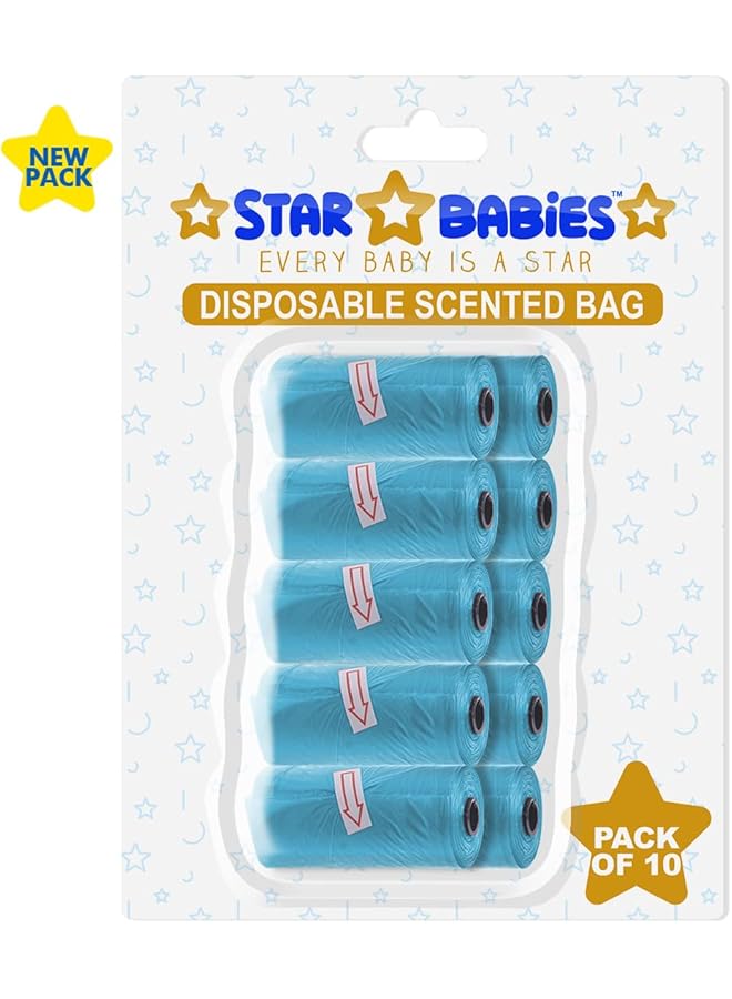STAR BABiES Scented Bag Blister Pack Of 10/150 Bags Blue - Image 1