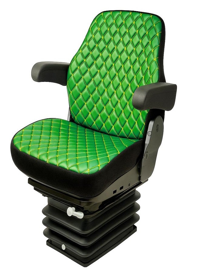 Binbir Trend Heavy Duty Tractor Seat Cover for Cabinet Tractors Without Headrest, Forklift Seat Cover, Camuflage Pattern, 4 Colors (Black Kapitone Leather) - Image 2
