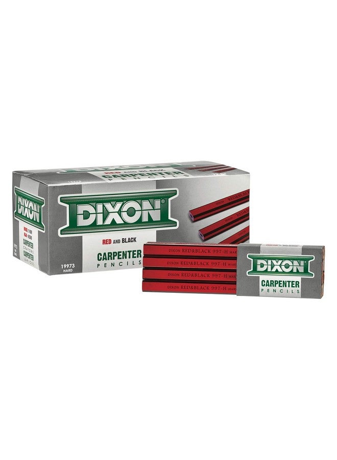 Dixon Industrial Carpenter Pencils, Hard Graphite Core, Red/Black, 7", 12-Pack (19973) - Image 5