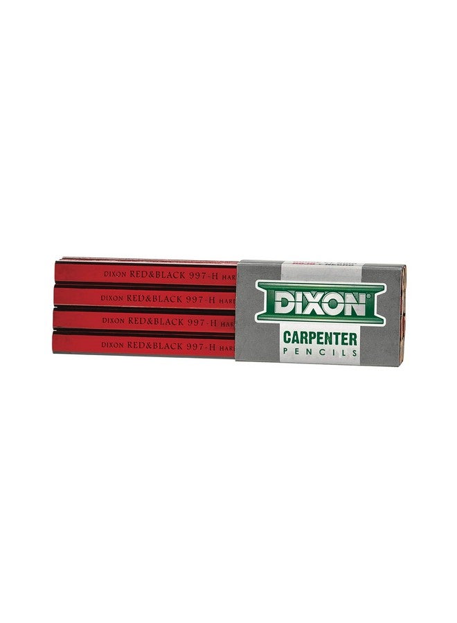 Dixon Industrial Carpenter Pencils, Hard Graphite Core, Red/Black, 7", 12-Pack (19973) - Image 1