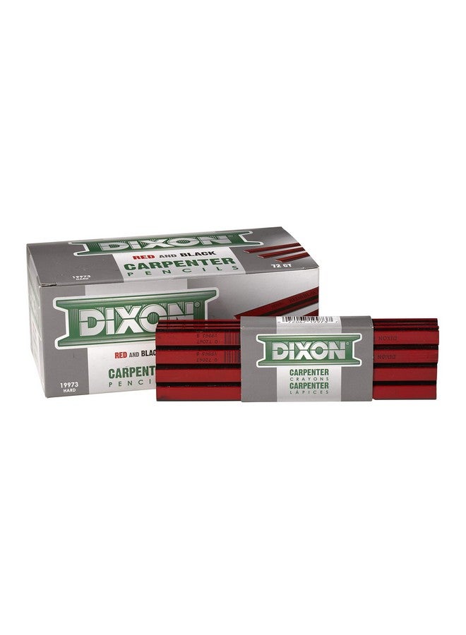 Dixon Industrial Carpenter Pencils, Hard Graphite Core, Red/Black, 7", 12-Pack (19973) - Image 3