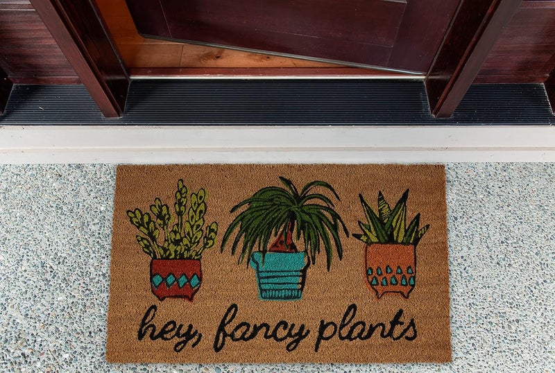 DII Demand-based stock planning Floral Design Collection Natural Coir Doormat, 17x29, Fancy Plants Simple multi-color universal build - Image 2