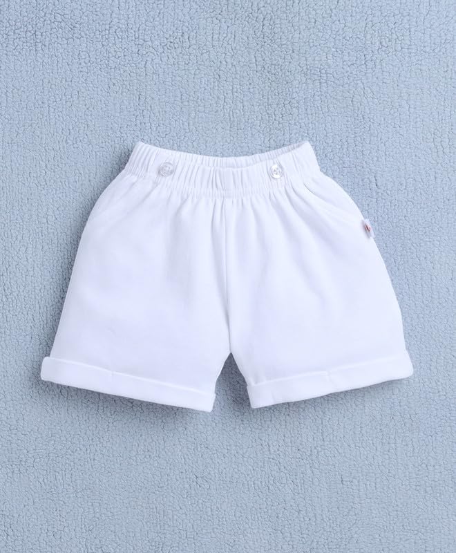 BUMZEE Baby Boys Cotton Bodysuit & Short Set With Bow Suspender & Cap Blue & White - 0-3 Months - Image 4