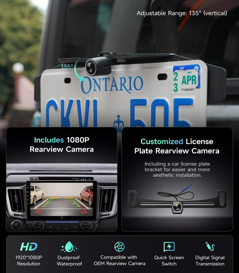 AINAVIGO 10.2" Car Radio Stereo for Toyota RAV4 2013-2018 - Wireless CarPlay & Android Auto | IPS HD 5G WiFi Touchscreen | GPS Navigation | Bluetooth FM with SWC | HD Backup Camera - Image 4