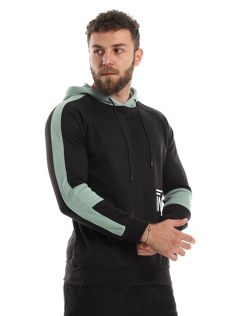 Caesar Mens Printed Hoodie With Front Pockets - Image 2