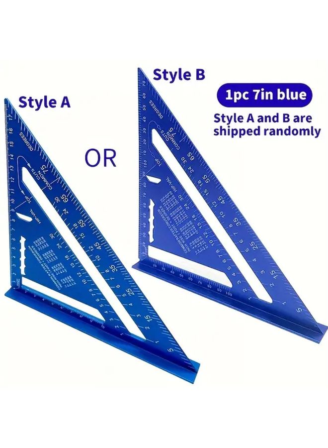 7 Inch Blue Aluminum Right Angle Tool 90 and 45 Degree for Woodworking and Scientific - Image 1