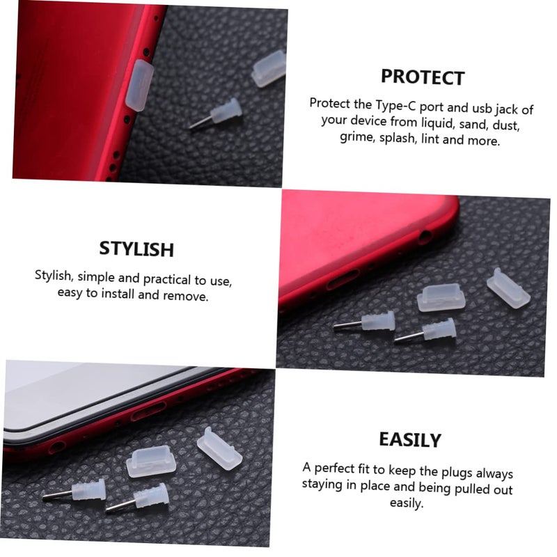 20 Pairs Transparent Type C Dust Plugs USB C Port Protectors For Earphones Cell Phone Accessories - Image 5