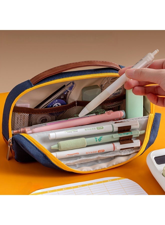 Kids Pencil Case Foldable Transparent Stand-Up 6-12 Years, School Supplies Large Capacity Waterproof Wear-Resistant Lightweight Stationery Bag - Image 2