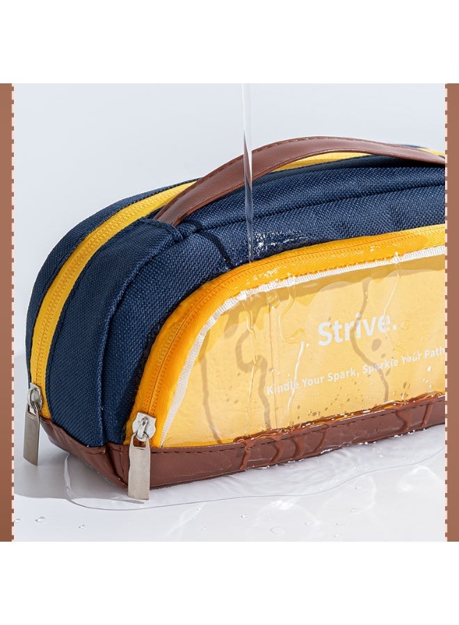 Kids Pencil Case Foldable Transparent Stand-Up 6-12 Years, School Supplies Large Capacity Waterproof Wear-Resistant Lightweight Stationery Bag - Image 3