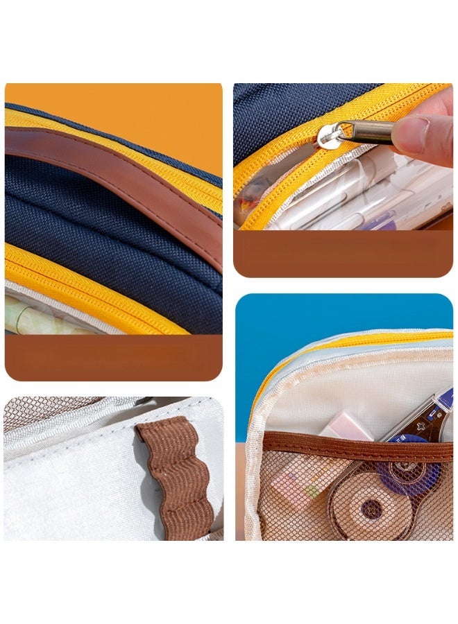 Kids Pencil Case Foldable Transparent Stand-Up 6-12 Years, School Supplies Large Capacity Waterproof Wear-Resistant Lightweight Stationery Bag - Image 5