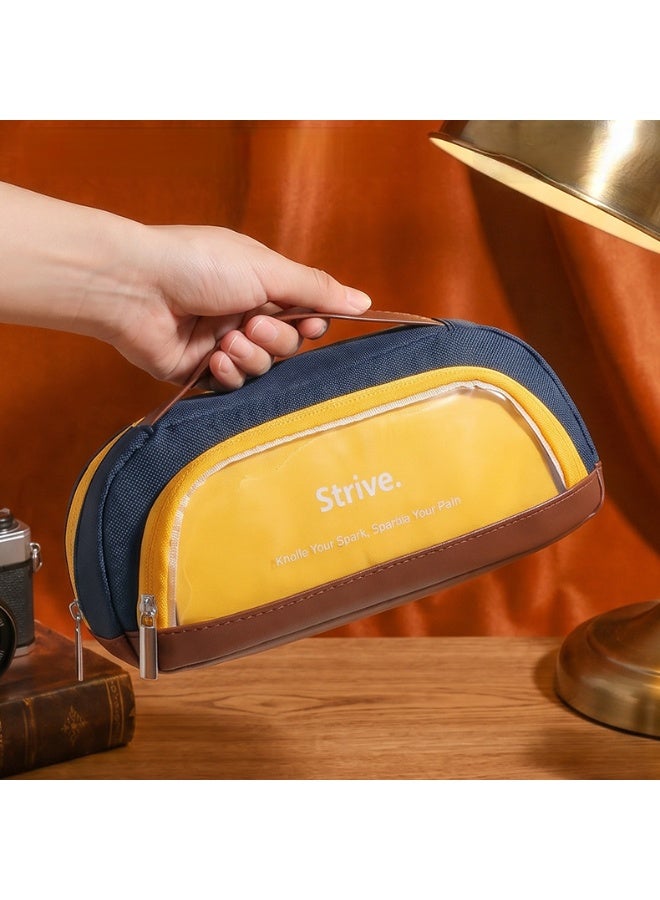 Kids Pencil Case Foldable Transparent Stand-Up 6-12 Years, School Supplies Large Capacity Waterproof Wear-Resistant Lightweight Stationery Bag - Image 4