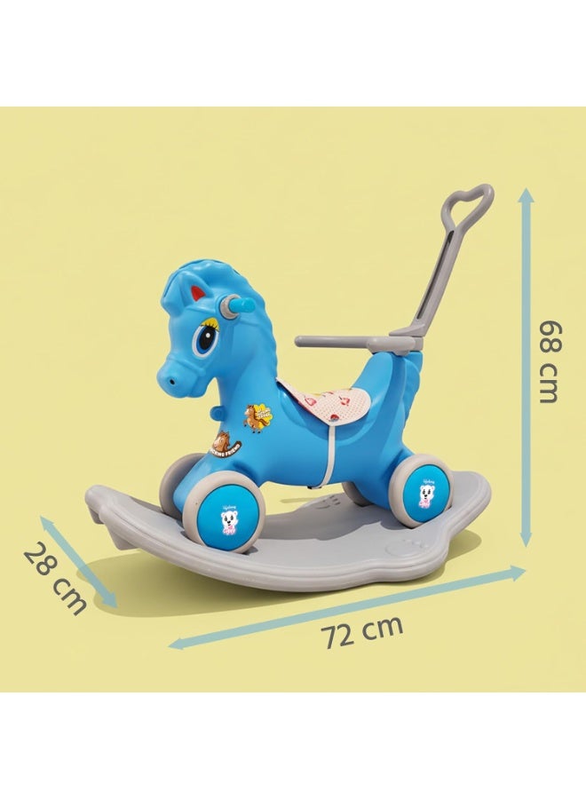 Lifelong 3-in-1 Horse Ride On for Kids 1-5 Years | Balance, Rock & Ride Modes with Safety Belt & Backrest | Parental Handle, Wide Anti-Slip Base | Non-Toxic PE Body Toy - Image 2