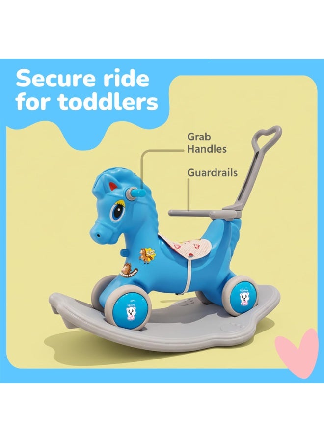 Lifelong 3-in-1 Horse Ride On for Kids 1-5 Years | Balance, Rock & Ride Modes with Safety Belt & Backrest | Parental Handle, Wide Anti-Slip Base | Non-Toxic PE Body Toy - Image 3