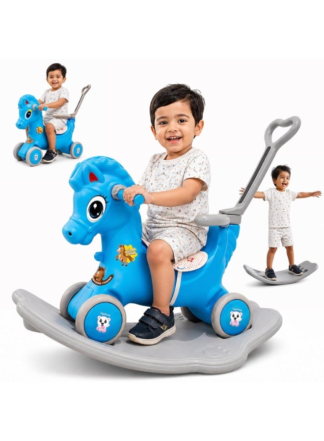 Lifelong 3-in-1 Horse Ride On for Kids 1-5 Years | Balance, Rock & Ride Modes with Safety Belt & Backrest | Parental Handle, Wide Anti-Slip Base | Non-Toxic PE Body Toy - Image 1
