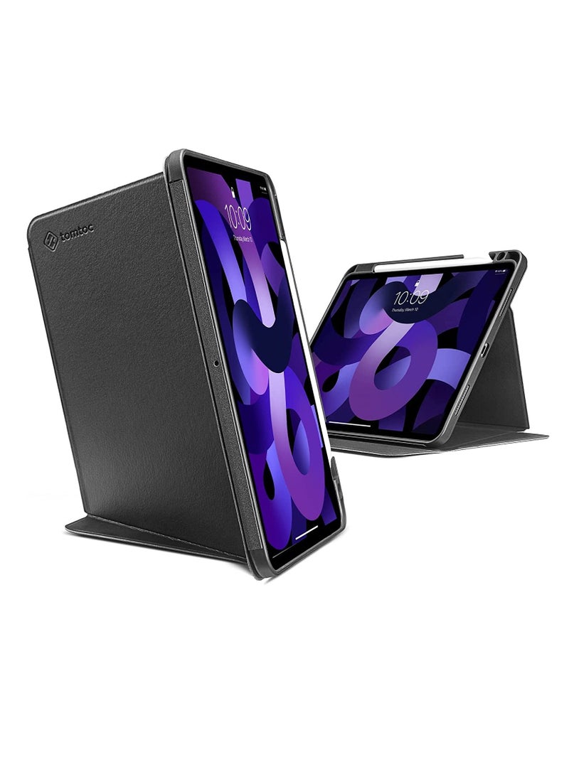توم توك حافظة عمودية لجهاز iPad والكمبيوتر اللوحي مع حامل قلم رصاص ومسند مغناطيسي لـ 3 أوضاع استخدام Auto Awake Sleep باللون الأسود  - Image 1