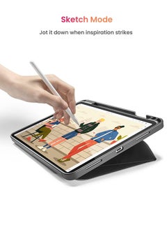 توم توك حافظة عمودية لجهاز iPad والكمبيوتر اللوحي مع حامل قلم رصاص ومسند مغناطيسي لـ 3 أوضاع استخدام Auto Awake Sleep باللون الأسود  - Image 5
