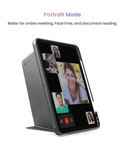توم توك حافظة عمودية لجهاز iPad والكمبيوتر اللوحي مع حامل قلم رصاص ومسند مغناطيسي لـ 3 أوضاع استخدام Auto Awake Sleep باللون الأسود  - Image 3