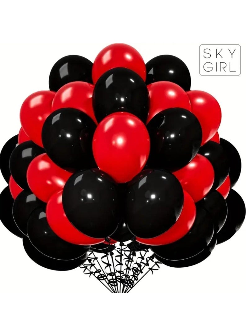 KRONFOL 40 pics  Red and Black Latex Balloon 40 pics Set - Perfect for Halloween, Valentine'S Day, Christmas, Birthdays, Weddings, Engagements, Anniversaries, Mother'S Day, Gender Reveals, Baptisms, Parties, and Garden Decorations, Best for Christmas - Image 1